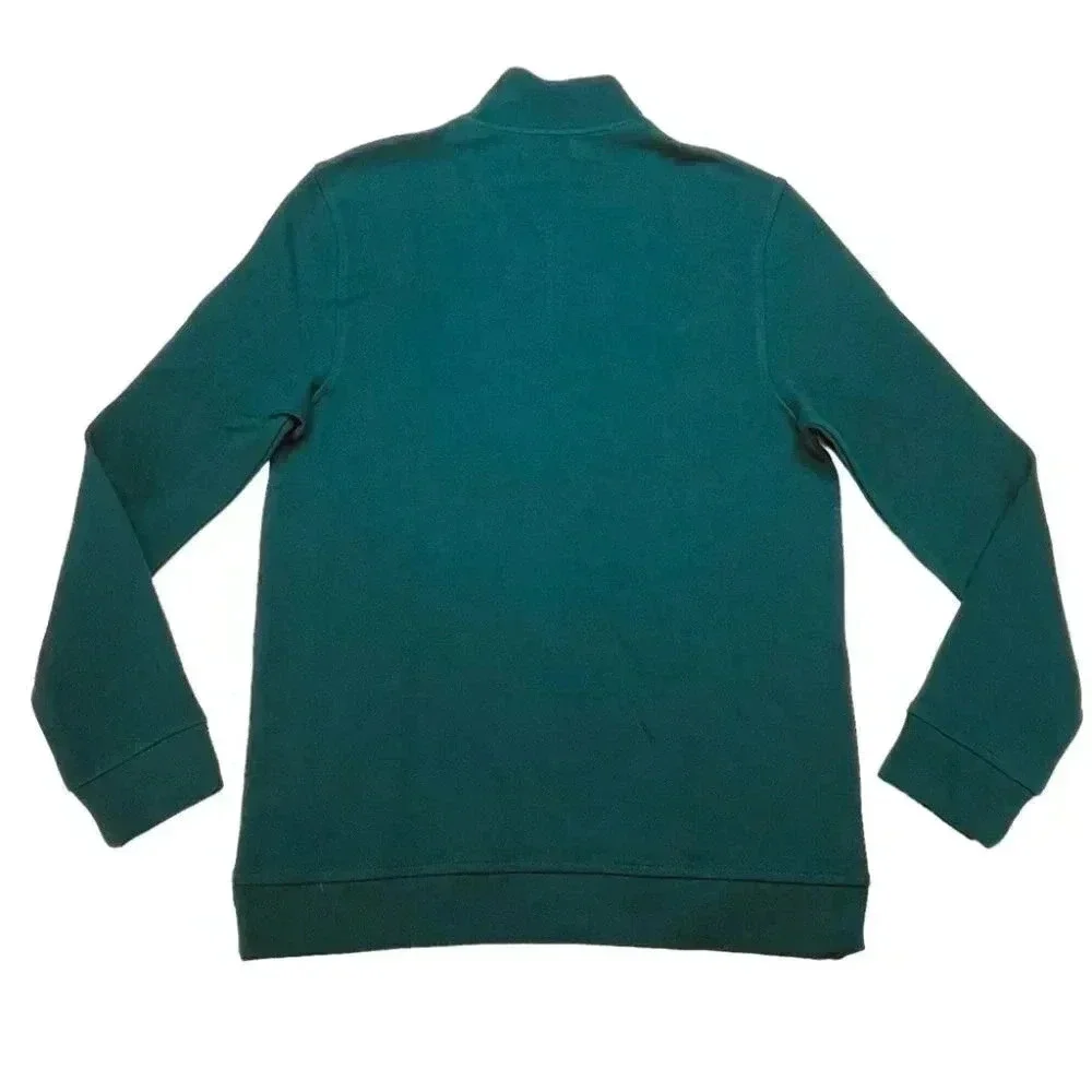 Tasso Elba 1/4 Zip Teal Green Cotton Blend Size Medium - Picture 10 of 11